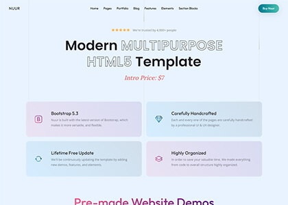 Nuur - Multipurpose HTML5 Template